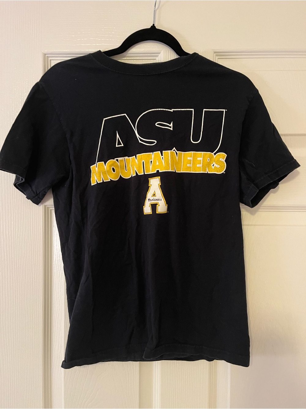 NCAA ASU Mountaineers Graphic Short Sleeve Tee in Black & Yellow